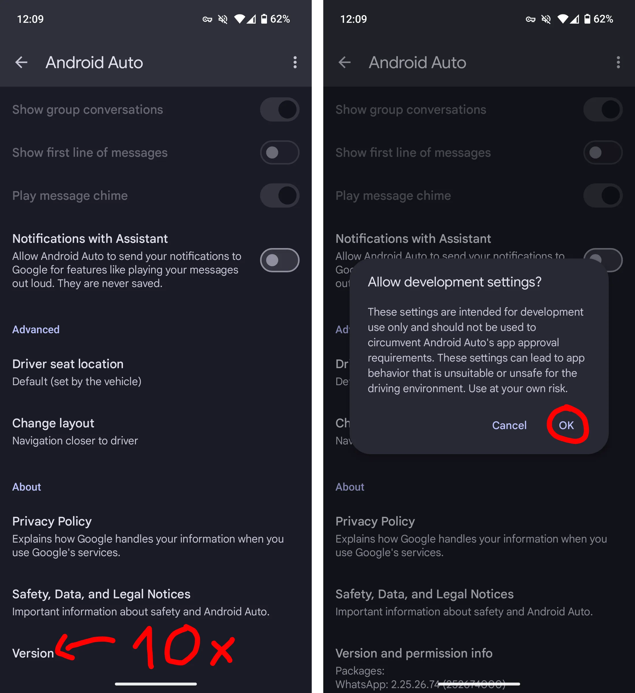 Screenshot Android Auto instructions 1